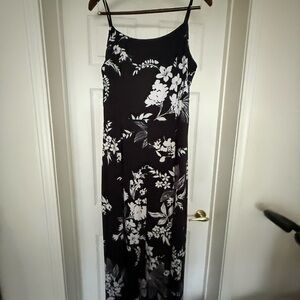Black & White Floral Maxi Slip Dress